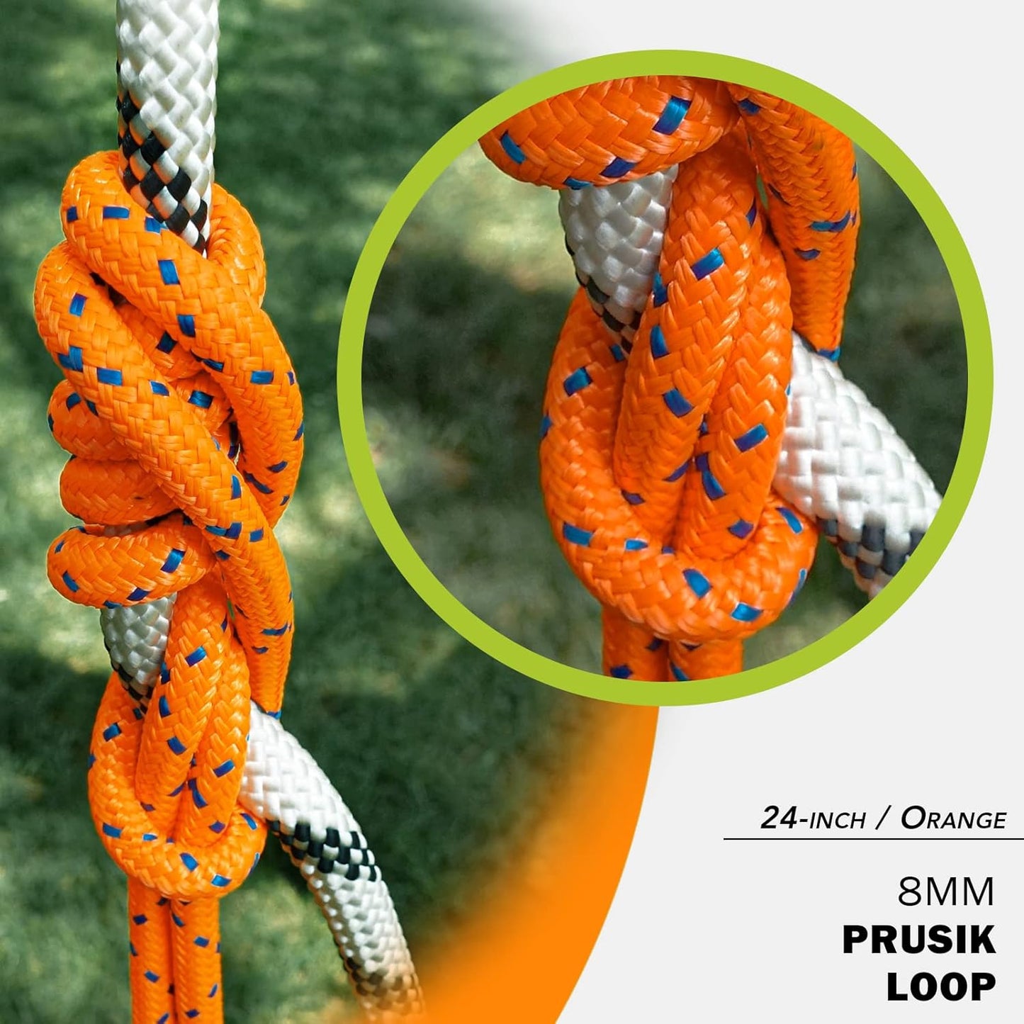 GM CLIMBING 8mm (5/16") Prusik Loop Pre-Sewn 18 inches / 24 inches
