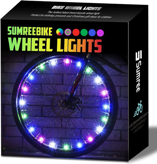 Sumree LED Bike Wheel Lights,2-Tire Pack Bicycle Spoke Light with Batteries Included.Unparalleled Durability and Visibility.LED Safety Strip Light, Bike Accessories for Kids, Boys, Girls, Adult