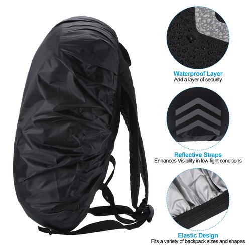 PATIKIL 18-30L Waterproof Rucksack Cover, Non-Slip Backpack Rain Cover for Travel, Hiking, Camping, Climbing, S, Black Arrow
