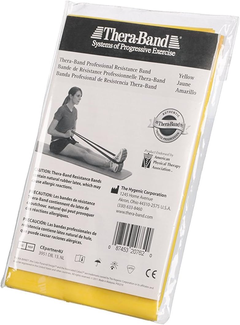 THERABAND Professional Resistance Bands - 5ft Latex Elastic for Home Workouts, Rehab & Pilates (15/30 Count)