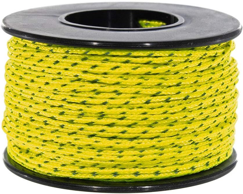 Glow in the Dark Micro Paracord - 125ft Braided Cord, 1.18mm Diameter, Reflective Options