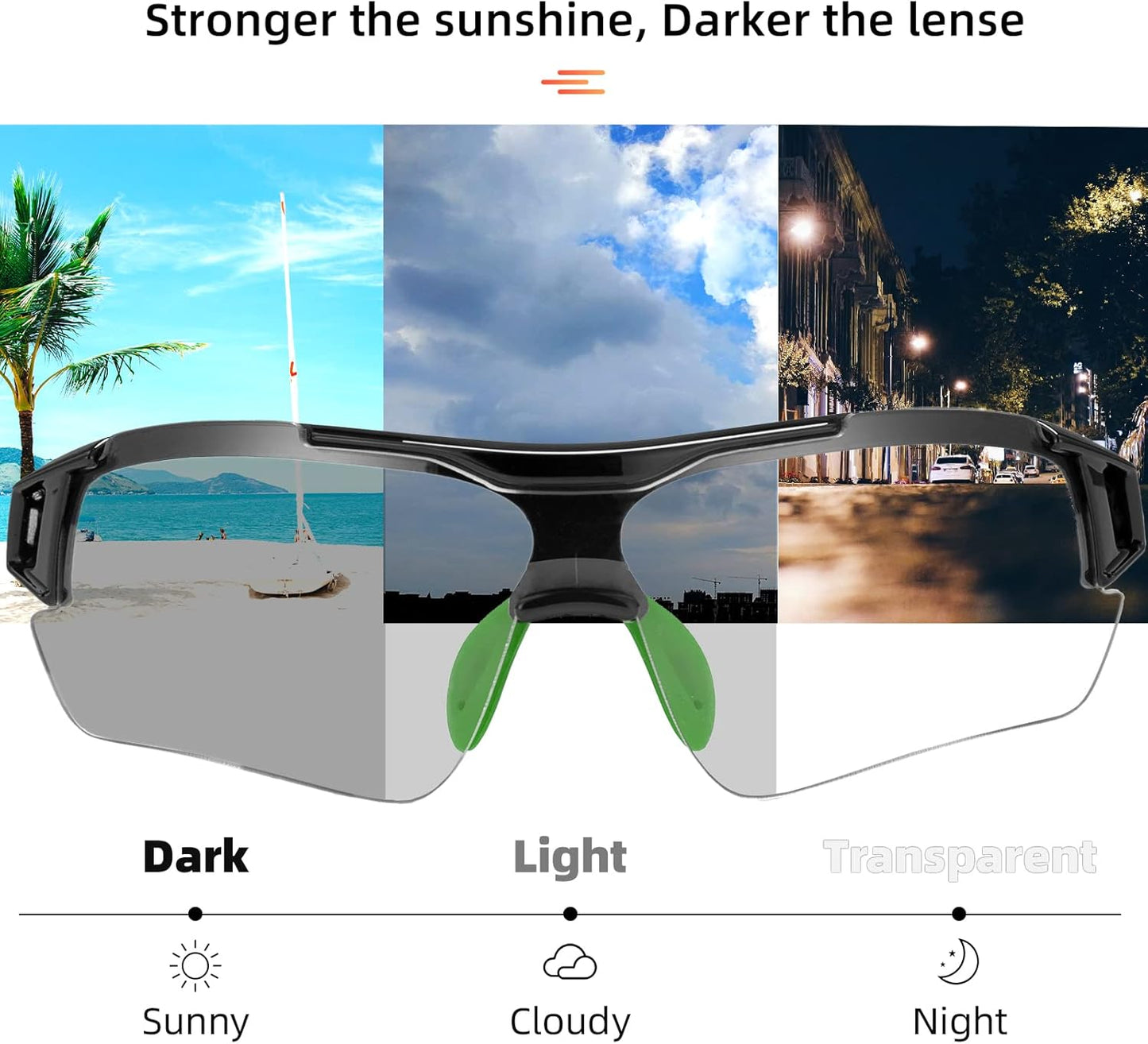ROCKBROS Photochromic Sunglasses for Men Women Safety Cycling Glasses UV Protection Outdoor Sport Sunglasses