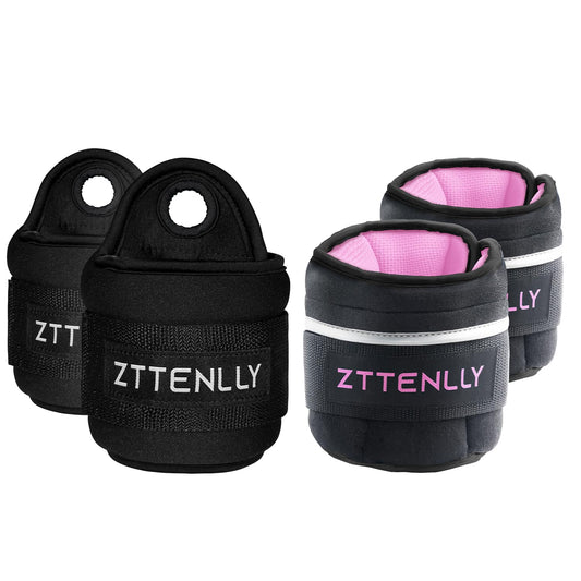 Adjustable Ankle Weights Pair 5lb (2.5lb Each) & Wrist Weights Pair 4lb (2lb Each) - Suitable for Walking, Physical Therapy, Running, Yoga, and Aerobics