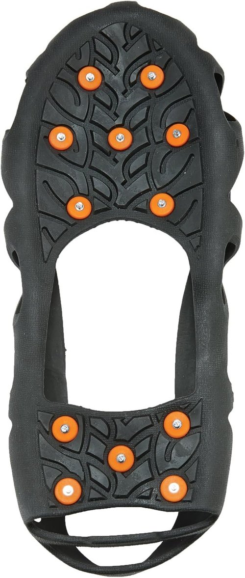 Ergodyne TREX 6304 Performance Traction Cleat Grips Ice and Snow, One-Piece Easily Attaches Over Shoe/Boot with Carbon Steel Spikes to Provide Anti-Slip Solution, Large,Black