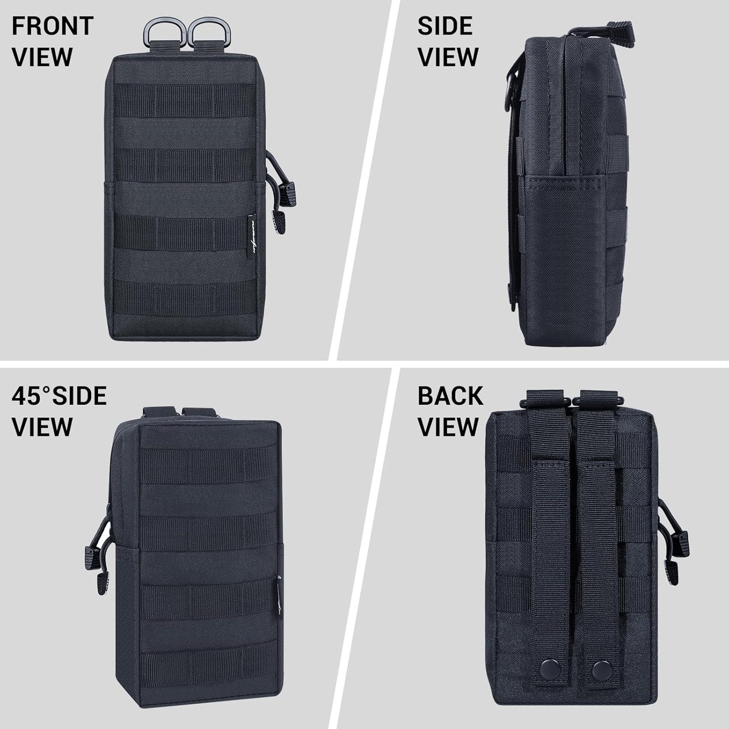 FUNANASUN 2 Pack Molle Pouches Tactical Pouch Small Molle Pouch Compact Water-Resistant EDC Pouch Molle Bag