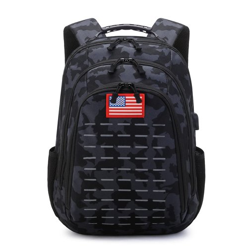 Yuanhees Camo Backpack for boys, Teen Boys Backpacks for School,Camo Bookbag for kid,Small Tactica Backpack for outdoor,with USB Charging Port,40L