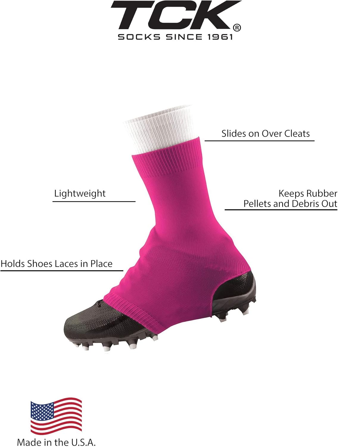 TCK Football Spat Cleat Covers - Lace Covers Youth and Adult Sizes for Boys Girls Men Women Soccer