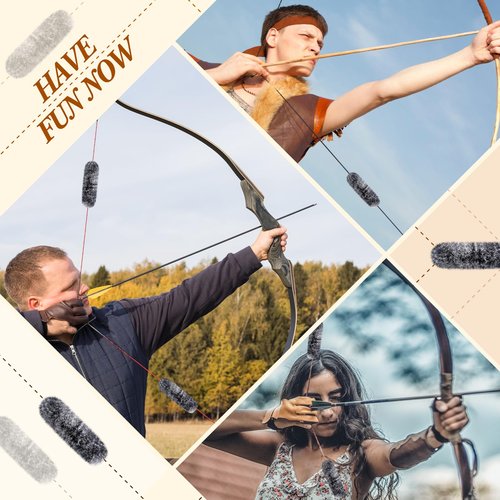 Wettarn 8 Pcs Otter Hide Bow String Silencer, Dampener Compound Bow String Accessories, Suitable for Recurve Traditional Hunting Shock Absorption