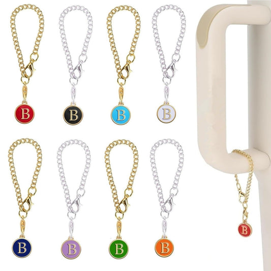 UHOUSE Letter Charm Accessories for Stanley Cup,8PCS Initial Name ID Personalized Handle Charm for Stanley Tumbler/Simple Tumbler (B)