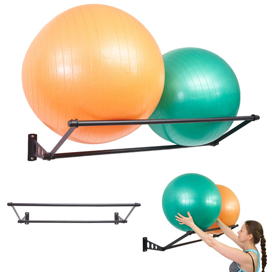 Exercise Ball Holder | Organize Your Space | Wall Mounted Rack | Yoga Stability Ball Holder | Exercise Wall Mount | Fitness Ball Rack | For Gyms, Studios, Home Gyms | Matte Black