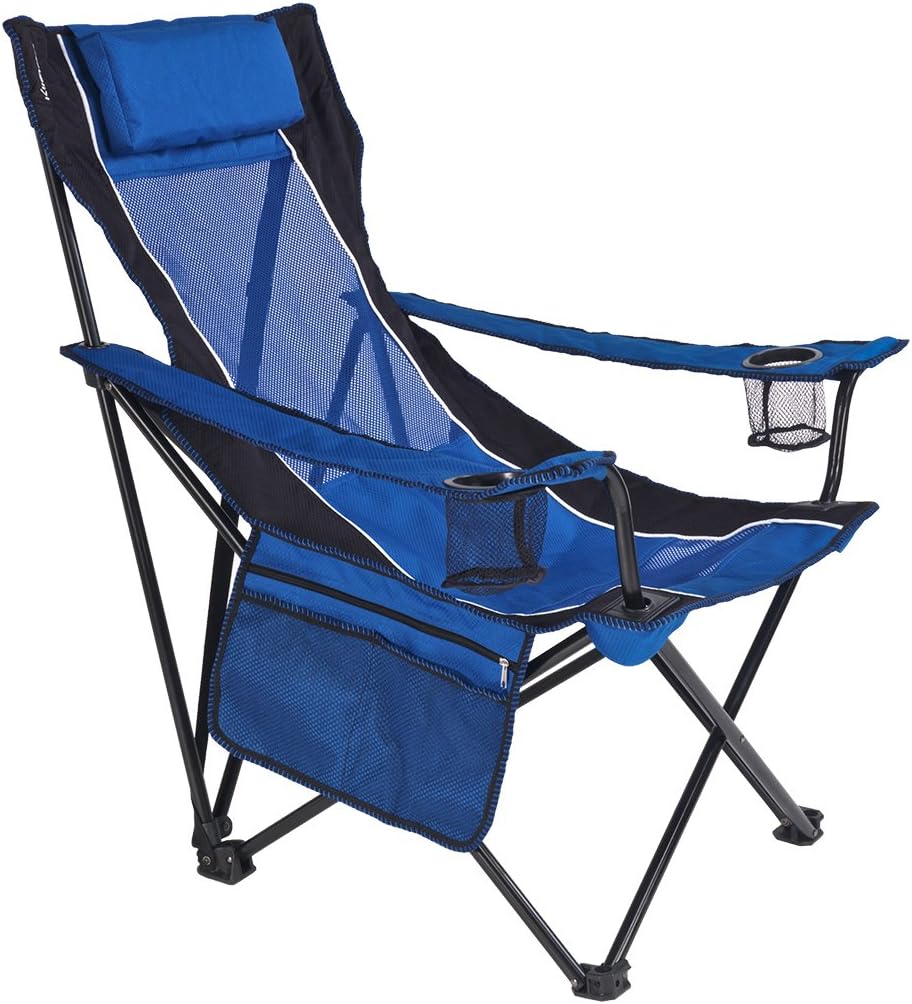 Kijaro Sling Folding Camping Chair - Enjoy The Outdoors in This Outdoor Chair with a Built-in Cup Holders and Side Organizer OR Side Cooler - Includes a Detachable Pillow