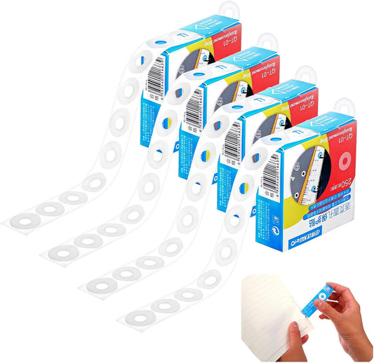 1000 Pack 1/4 Inch Hole Reinforcement Stickers Self-Adhesive Reinforcement Ring Labels, Transparent Hole Protectors Stickers for Hole-Punched Pages, Binder Clip Repairing and Strengthening(4 Boxes)