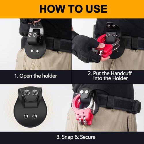 GUN & FLOWER Universal Case Holder Pouch, Compatible with ASP & Hinged/Chain/Folding Rigid Handcuff, Fits Duty Belt 1.5'' 1.75''