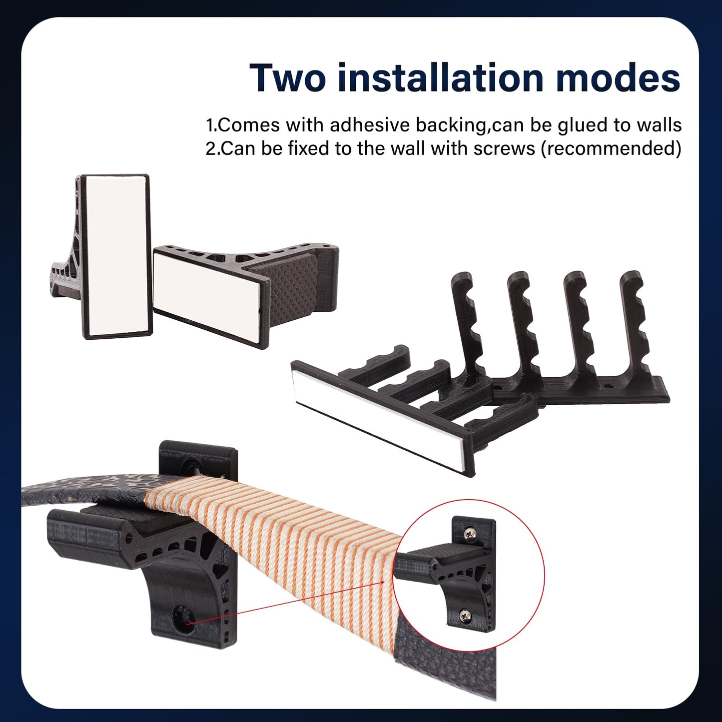 FENJANER Archery Wall-Mounted Bow Rack and Arrow Holder - Bow Wall Mount Storage for Recurve Bow Compound Bow Longbow - 12 Arrows Display Hanger Brackets for Wall in Home (Bow Rack and Arrow Rack)