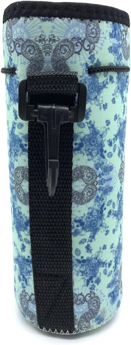 Water Bottle Carrier,Insulated Neoprene Water Gym Travel bottle Holder Bag Protector Sleeve Case Pouch Cover 0.6L or 0.75L, Great for Stainless Steel and Plastic Bottles (BLUE STAR)