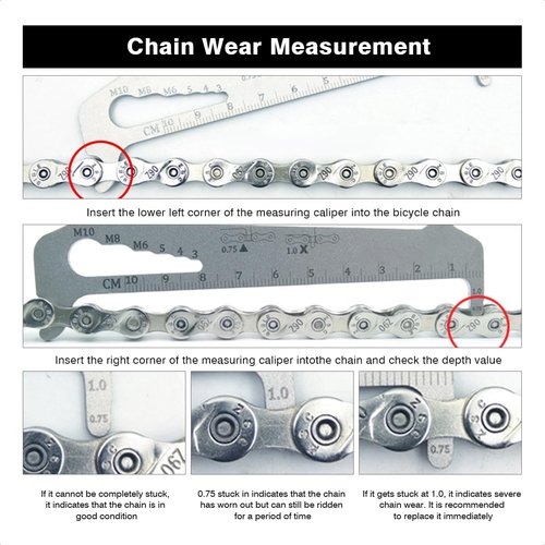 BDR Bicycle Chain Wear Tool for Accurate Maintenance Indicator Chain Checker Tool Measuring Ruler