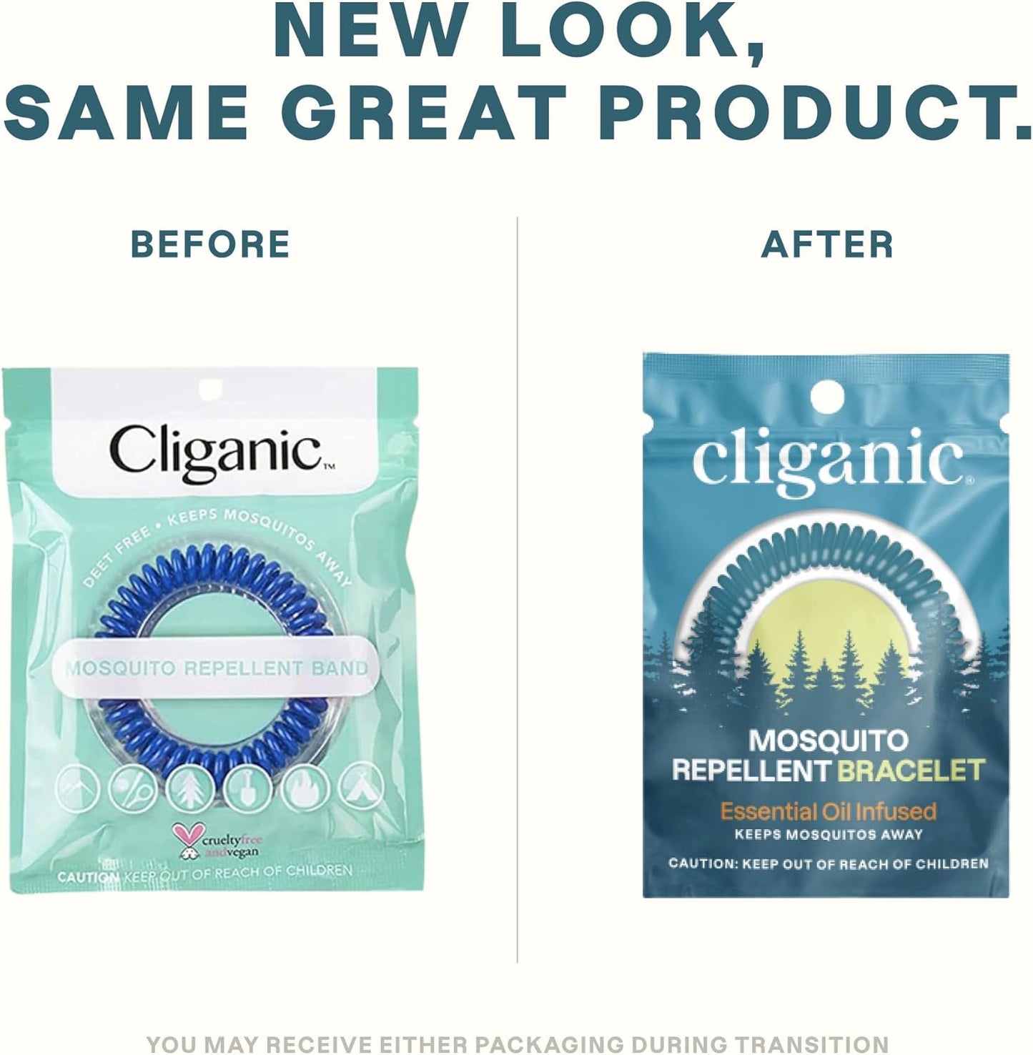 Cliganic 10 Pack Mosquito Repellent Bracelets for Adults & Kids - Natural DEET-Free Bands, Individually Wrapped