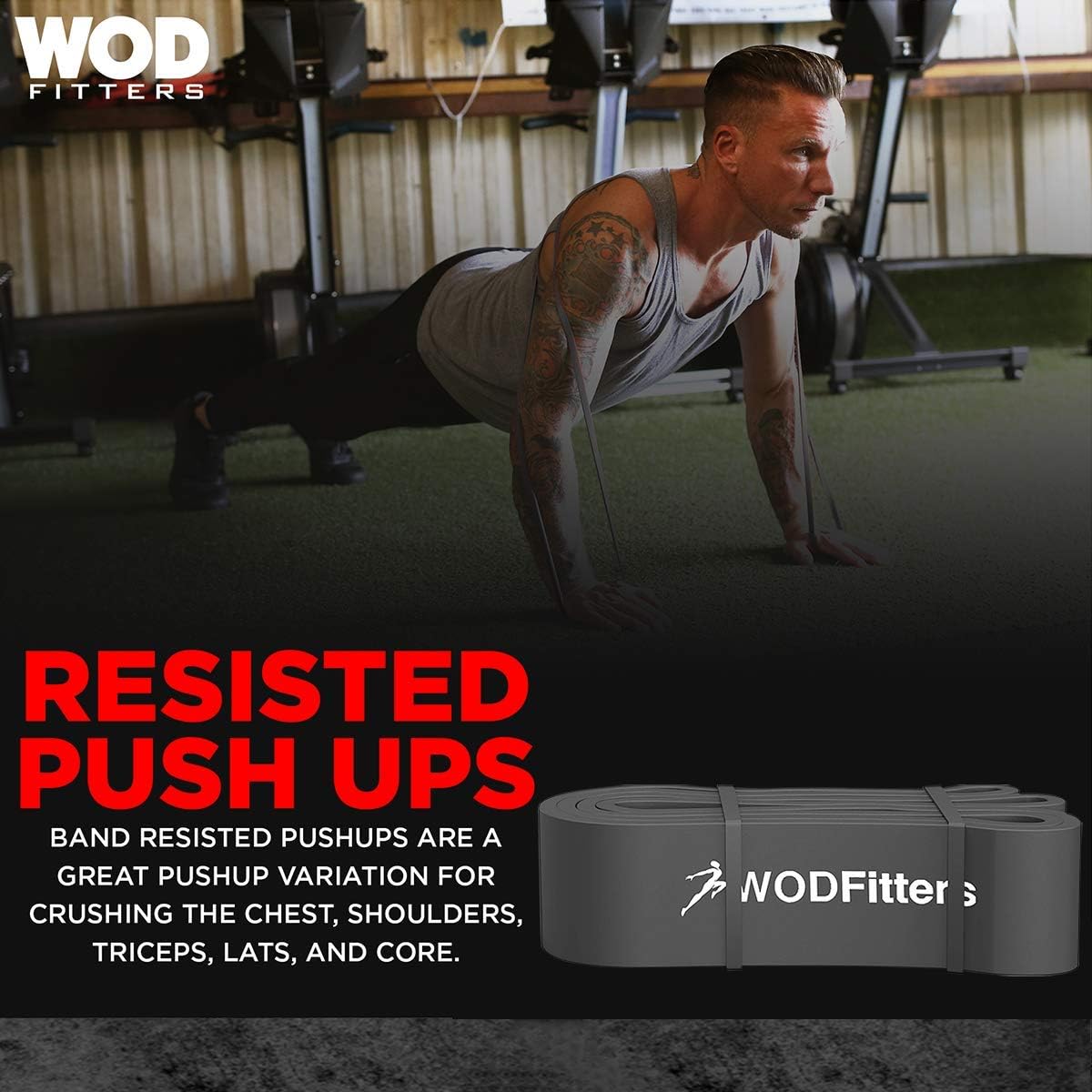 WODFitters Pull Up Assistance Band for Stretching, Mobility Workouts, Warm Up, Recovery, Powerlifting, Home Fitness and Exercise…