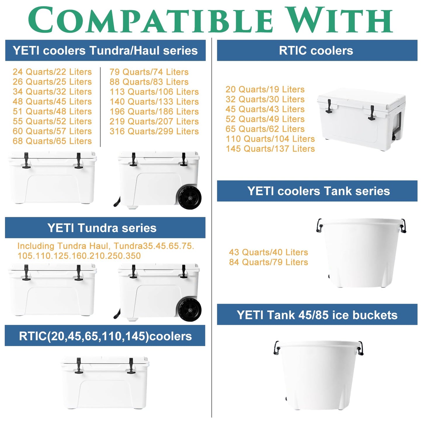 2 Pack Cooler Drain Plug Compatible with Yeti Cooler Leak-Proof Cooler Cap Replacement Cooler Plug Replacement Accessories Compatible with YETI and RTIC