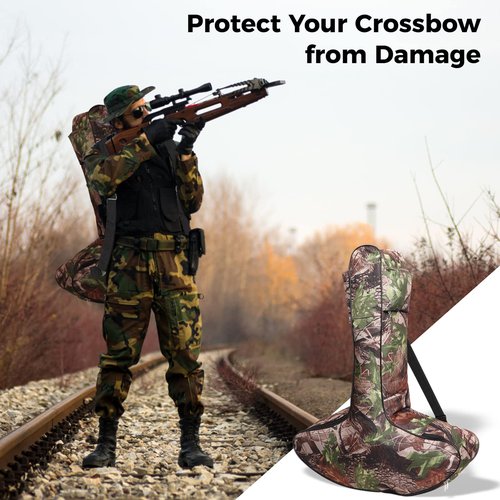 yeesport Soft Crossbow Case, Soft Carry Bow Bag Case with Backpack Strap, Universal Fit Adjustable T Shape Crossbow Bag for Hunting Target Practice (28'' x 9''x35'')