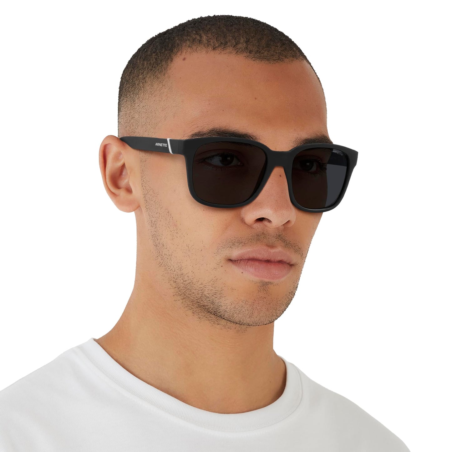 ARNETTE Man Sunglasses Matte Black Frame, Dark Grey Lenses, 55MM