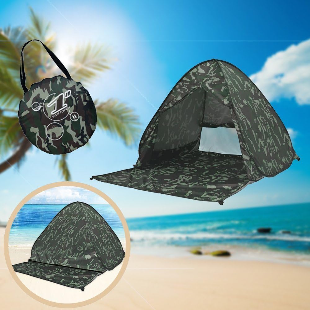 Automatic Pop Up Beach Tent Instant Portable Quick Sun Shelter for 2-3 Persons (Camouflage)