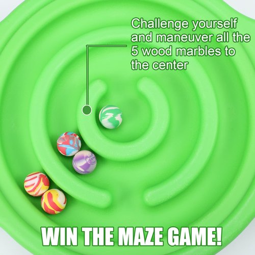 Seenelling Maze Balance Board for Kids Plastic Wobble Rocker Balance Board with Mini Balls Load 220lb Balance Game with Handles for Toddler Balancing Exercise Equipment Game, 24.5 x 11.8 Inch (Green)