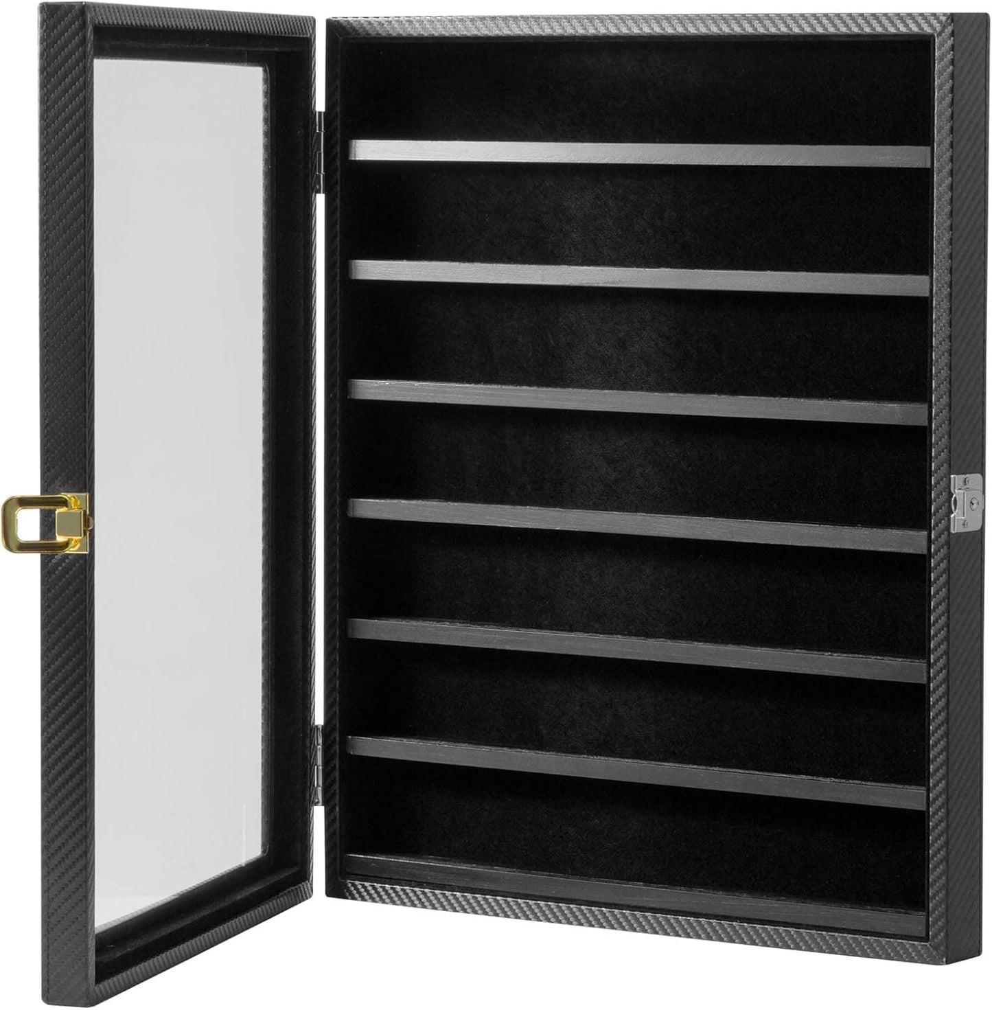 JackCube Design Military Challenge Coins & Casino Poker Chip and Medals/ Pins/ Badges/ Ribbons Display Case/ 7 Tiers Black Rack Cabinet/ Holder Shadow Box/ Acrylic Door/ - :MK375A
