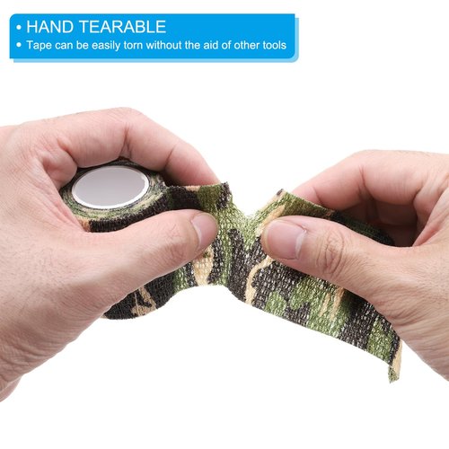 PATIKIL 2in x 14.76ft Camo Tape Wrap, 4 Rolls of Self-Adhesive Camouflage Tape for Hunting Climbing Outdoor Camera Flashlight, Dune