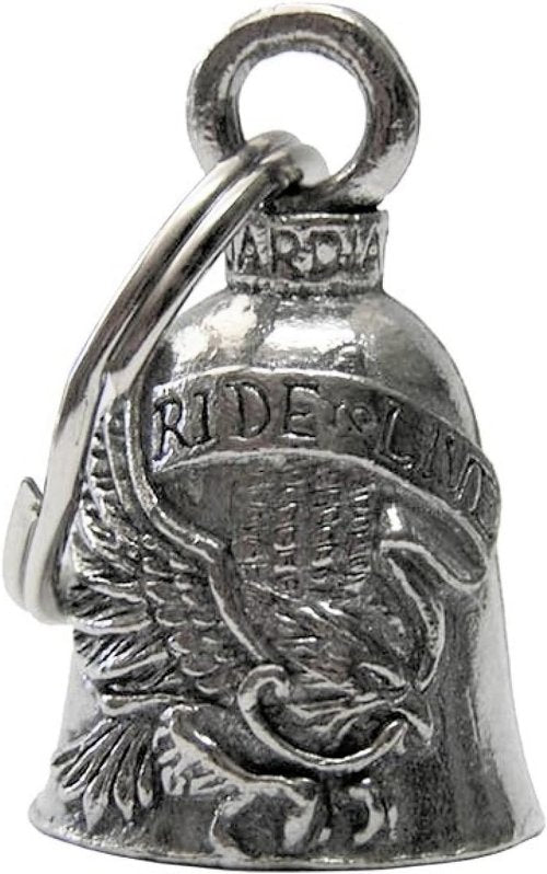 Live to Ride Motorcycle Biker Luck Bell & Key Ring - Guardian Charm