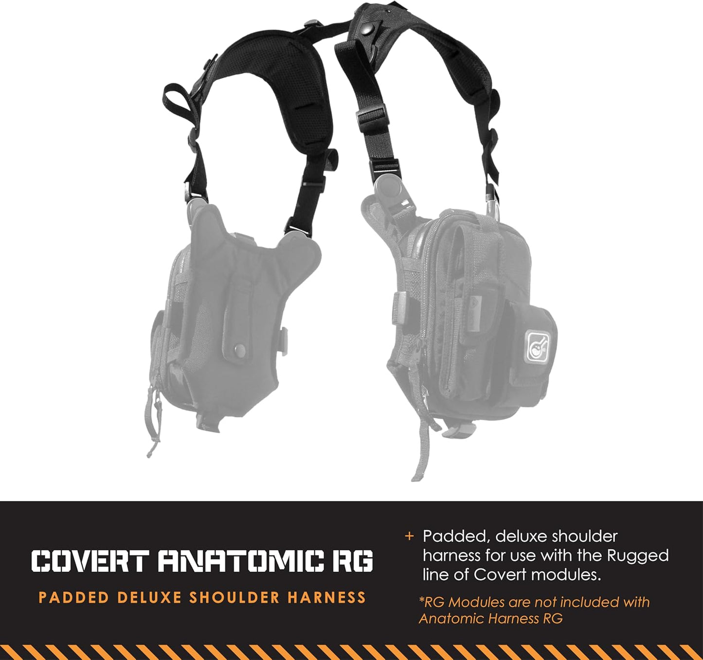 Hazard 4 Covert RG Multi-Configuration Small Pack System - Escape Chest Pack, Loader Chest Pack, Covert Anatomic RG Padded Deluxe Shoulder Harness - Tool Kit, Camera, Cycling, Flashlight - Black