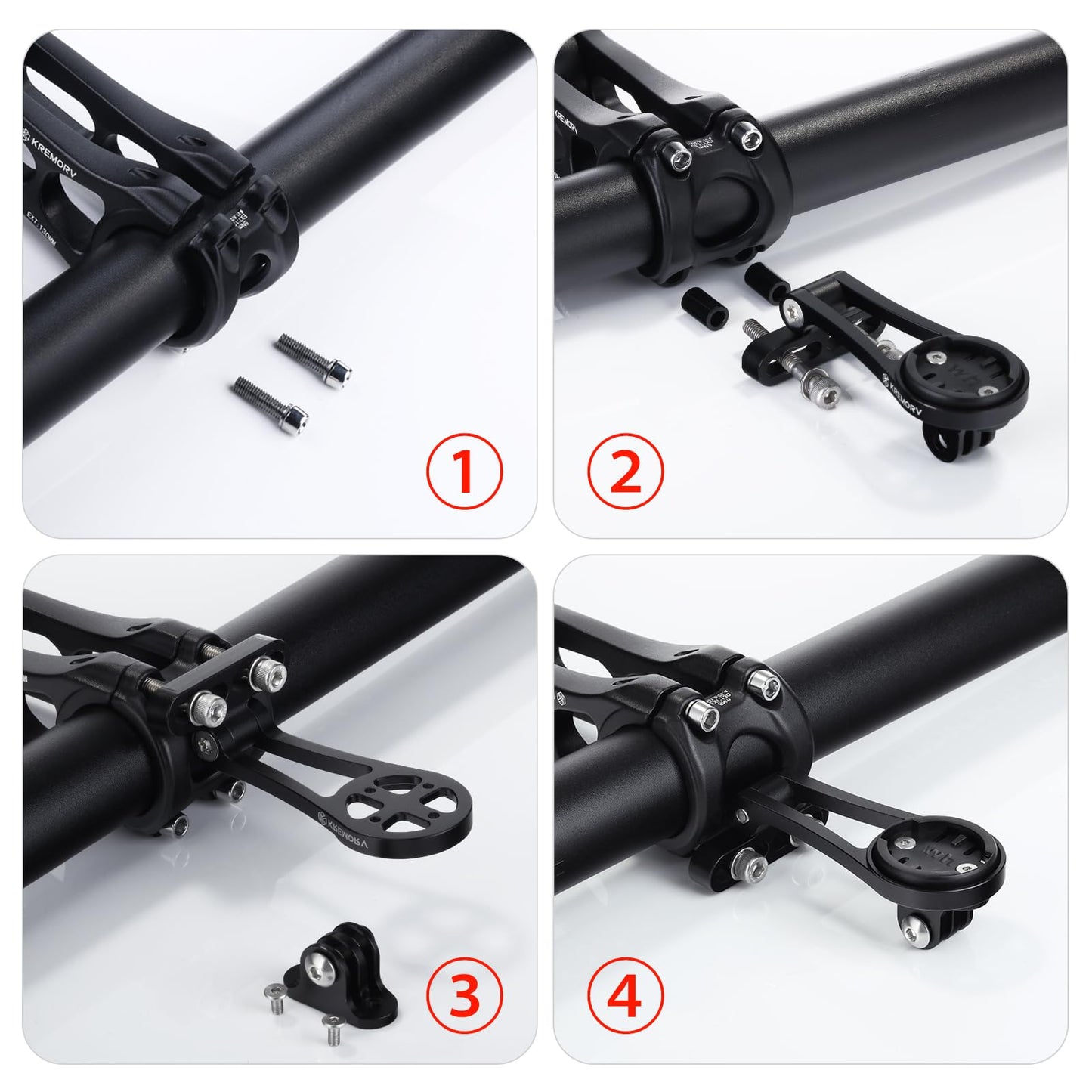 KREMORV Bike Mount for Wahoo Elemnt, Bolt, Roam, Mini - Adjustable Aluminum Alloy Bicycle Computer Mount