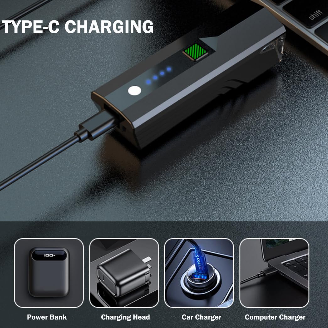 4 Pack Bike Lights Front and Back,Rechargeable USB-C Strong Brightness Bike Headlight and Tail Light,Waterproof Bicycle Light for Mountain,Road,Commuter Cycling -Fits All Bikes