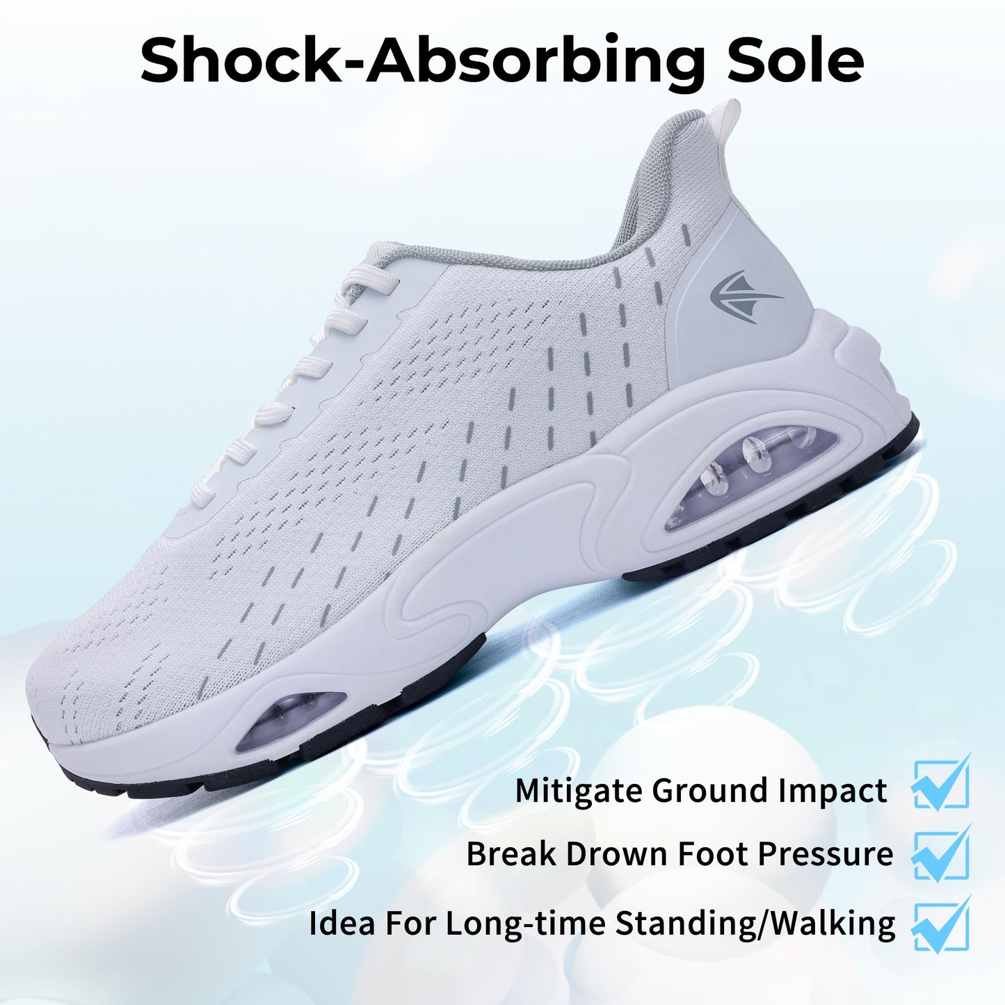 AOV Wide Toe Box Running Shoes for Men Arch Support Walking Sneakers Plantar Fasciitis Orthotic Tennis Slip On Shoes for Gym Workout Jogging White Size 13