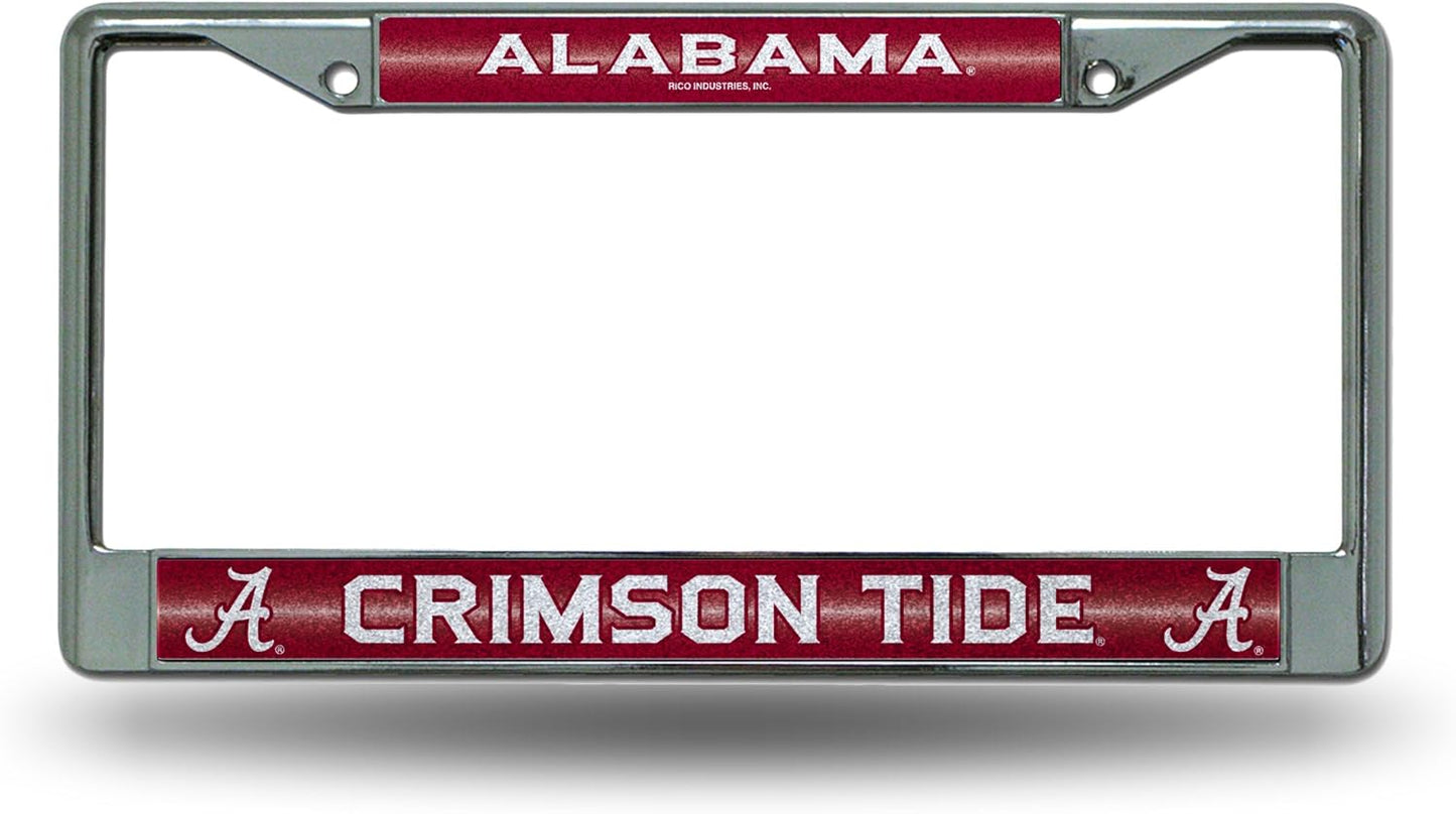 Rico Industries NCAA 12" x 6" Silver Bling Chrome Car/Truck/SUV Auto Accessory