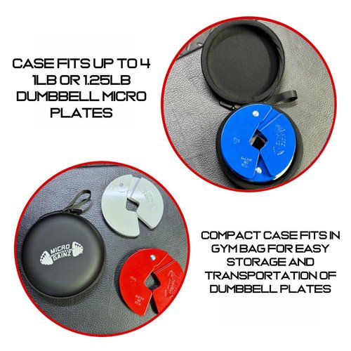 Micro Gainz Hard Shell Carrying Case for 1LB and 1.25LB Dumbbell Micro Plates