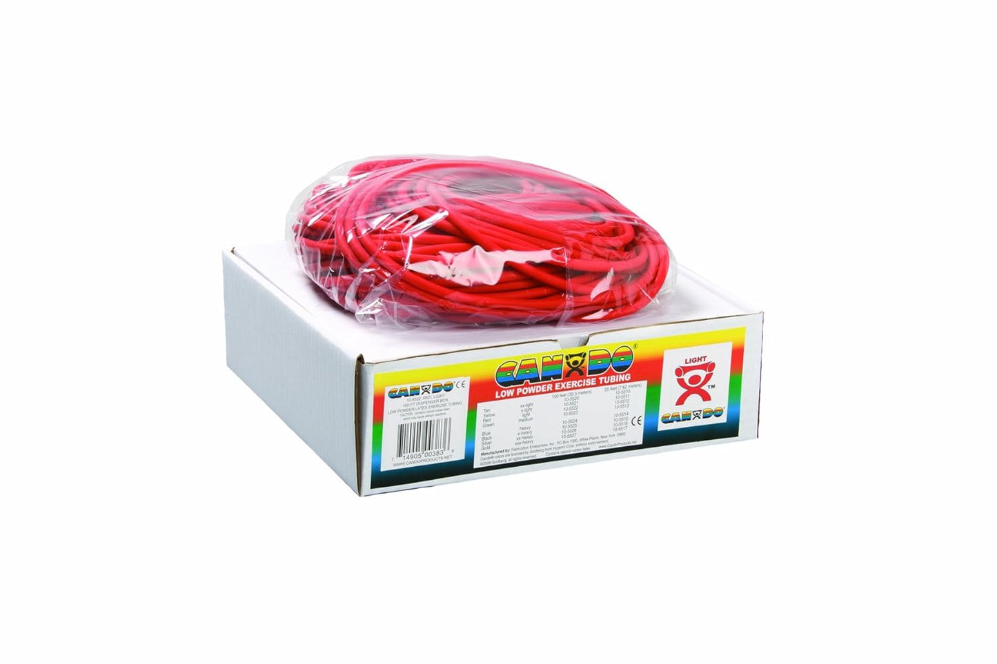Cando 10-5723 Green Latex-Free Exercise Tubing, Medium Resistance, 100' Length