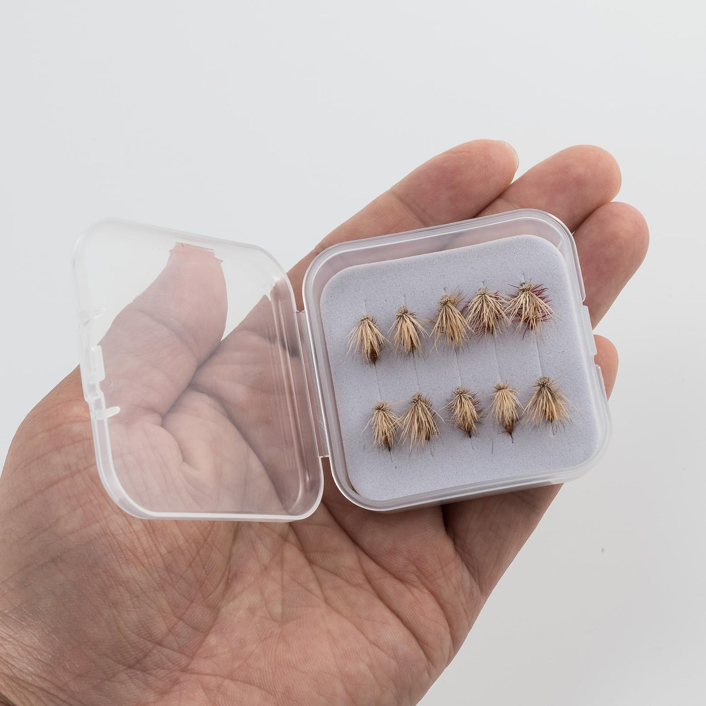 Alwonder Elk Hair Caddis Fly Kit, 10-Pack Caddisflies Dry Trout Flies Fly Fishing Lures Assortment with Storage Box, Size 16 Caddis Flies for Trout Fishing
