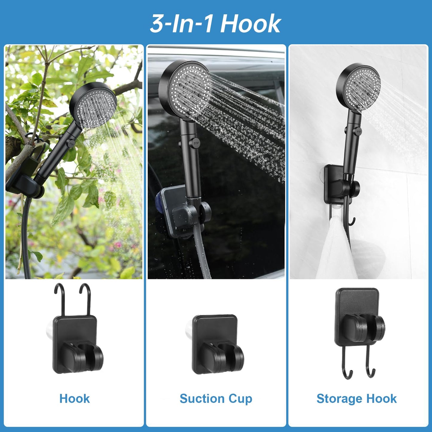 AlpsWolf Portable Shower for Camping, 6000mAh Rechargeable Camping Shower with Digital Display, Outdoor Shower Sustainable for Camping, Beach, Hiking, Travelling, Pet Cleaning