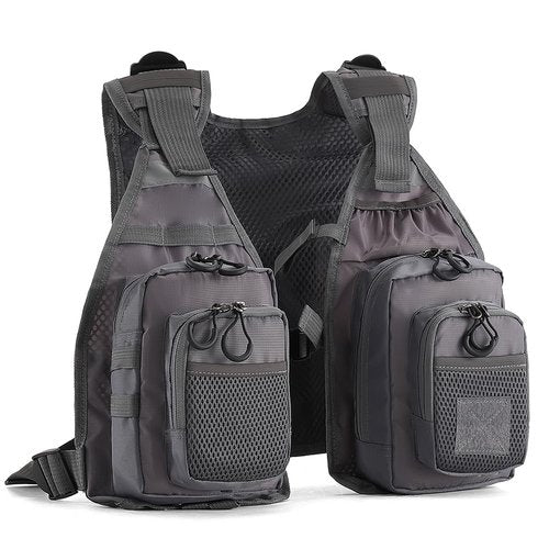 Multi functional breathable vest for sea fishing adventure fishing (grey)