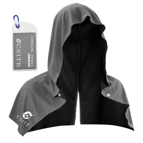 CSITE Cooling Hoodie Towels, Instant Cooling Towels for Neck and Face, UPF 50 Sun Protection, Ice Towel for Hot Weather, Head Towel for Sports, Camping, Cycling & More Activities