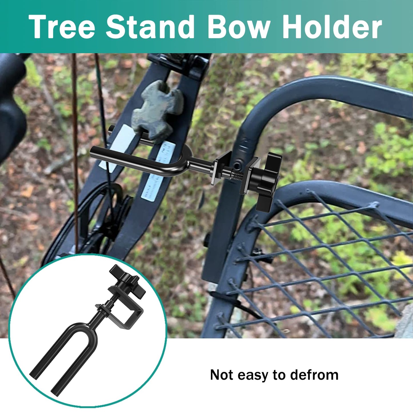 Fixirons Tree Stand Bow Holder Adjustable Hunting Bow Holder, Bow Holder for Tree Stand, TreeStand Bow Holder Treestand Bow Rest for Outdoor Hunting Gear(1 Pcs)