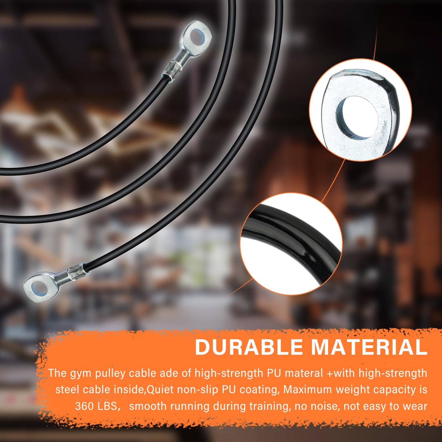 ArrogantF Fitness Cable Compatible with All Total Gym Models 1000, 1500, 2000, 3000, XLS,Fitness Pulley Cable,Workout Cable, Exercise Cable Steel Wire Rope for Cable Machine Home Gym