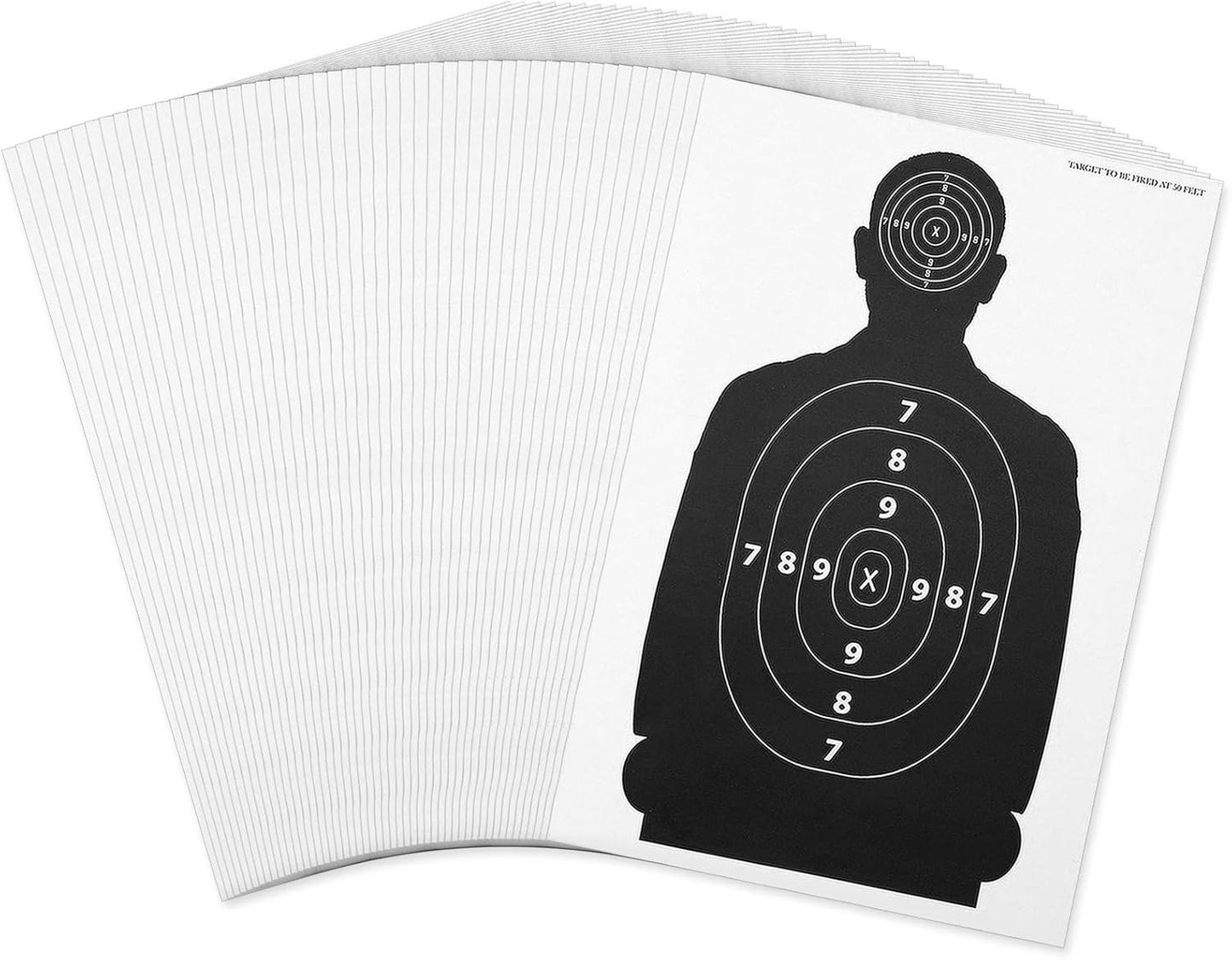 Juvale Shooting Targets Paper Silhouette Style - 17 x 25 in, Black & White, 50 Count - Paper Targets for Shooting Range & Airsoft, BB & Pellet Gun Practice