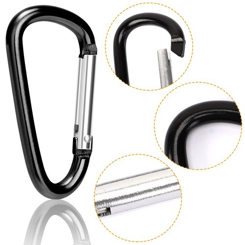 UPINS Carabiner Keychain, 10 Pack 3 Inch Aluminum Locking Carabiner Heavy Duty Hook Multi-use Aluminium D Ring Carabiner Clips