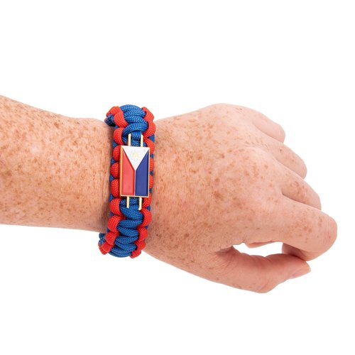 Desert Cactus Philippines Flag Paracord Bracelet - Adjustable Size (Paracord)