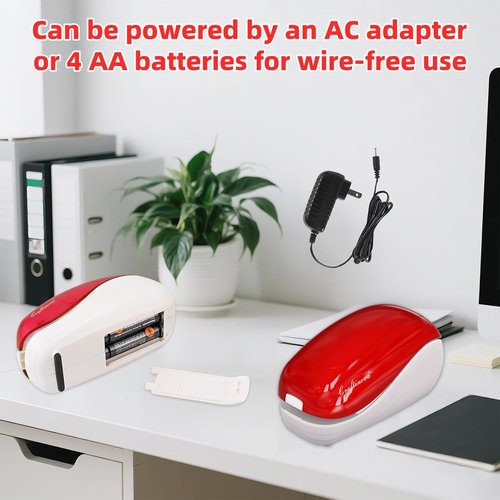 Electric Stapler-Pink,Including 2000 Staples and 1 Staple Remover, Suitable for Palm Size and high Comfort，25 Sheet Capacity, AC Adapter or Battery Powered，Battery not Included