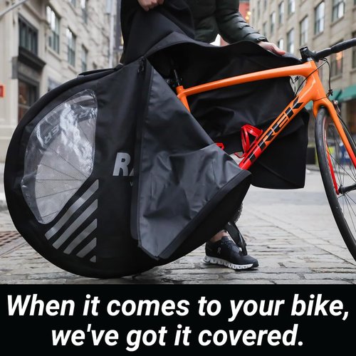 RADELN Waterproof Bike Cover, 600D Ripstop, for Highway Speeds, Ultimate Bike Cover, Minimalist Design, Covers Vulnerable Parts of Bike in Transit, Transport Cover for Bike On Rack