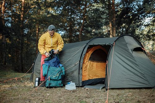 Legnowit 2mm Reflective Guyline Camping Paracord, Ultralight Thin Cord Rope for Tarp Rain Fly Tent Camping, 65 Feet (Black)