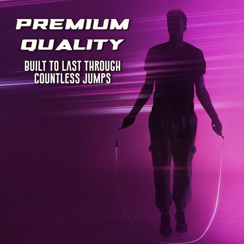 Elite Jumps - Light Show LED Jump Rope - For Kids & Adults - Durable & Lightweight - Adjustable Length & USB Rechargeable - Tangle-Free Jumping Rope for Fun & Exercise - 6 Vibrant Colors - Single LED